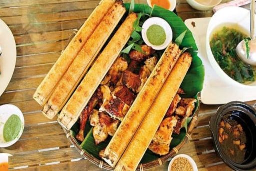 Grilled Chicken and Bamboo Rice (Ga nuong – Com lam)