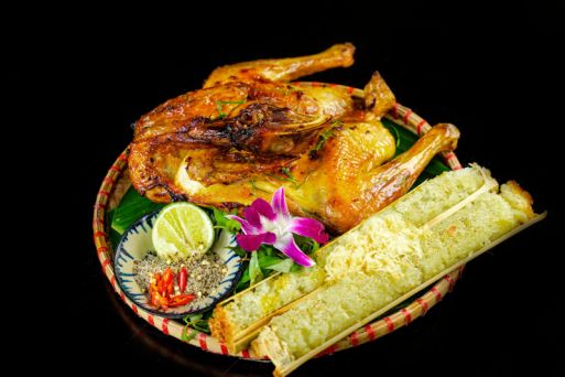 Com Lam + Ga Nuong (Bamboo Sticky Rice with Grilled Chicken)