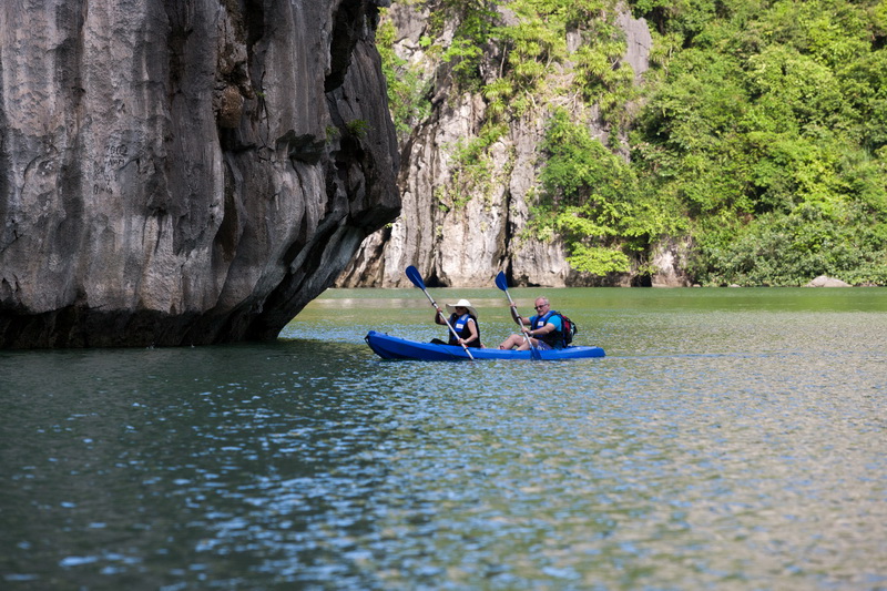 Kayaking in Ha Long bay, Viet Nam
